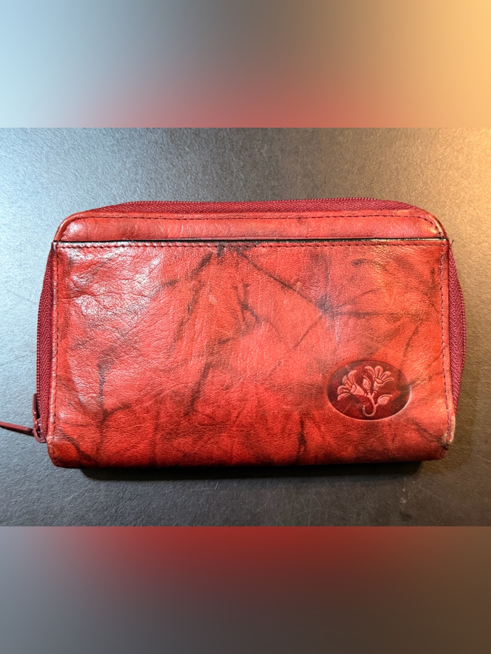 Buxton Heiress Double Zip Organizer Wallet Mahogany New w/o Tags
